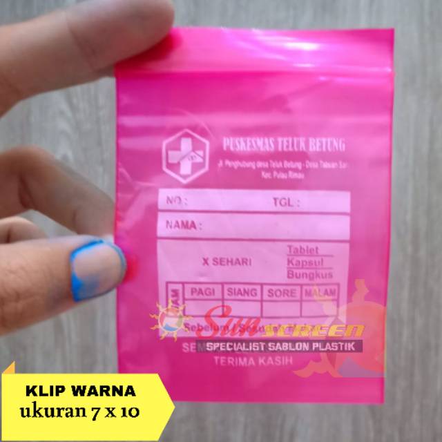 Plastik Ziplock Obat + Sablon ukuran 10x15