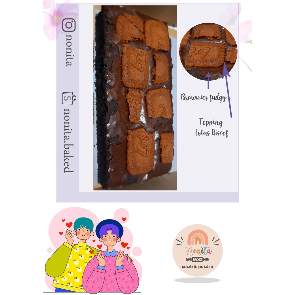 

Brownies Fudgy Brownies Lotus Biscoff ukuran 20x20 | Brownies Viral | Brownies Enak | Brownies Terlaris