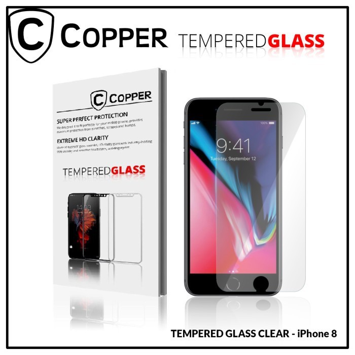 iphone 9/SE 2020 - COPPER Tempered Glass Full Clear