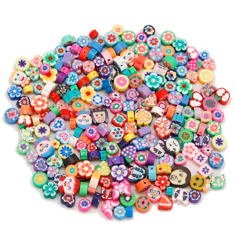 25 Pcs Manik-Manik Polymer Clay Ukuran 6-15mm Aneka Warna Untuk Membuat Perhiasan Kalung Gelang Dan Anting