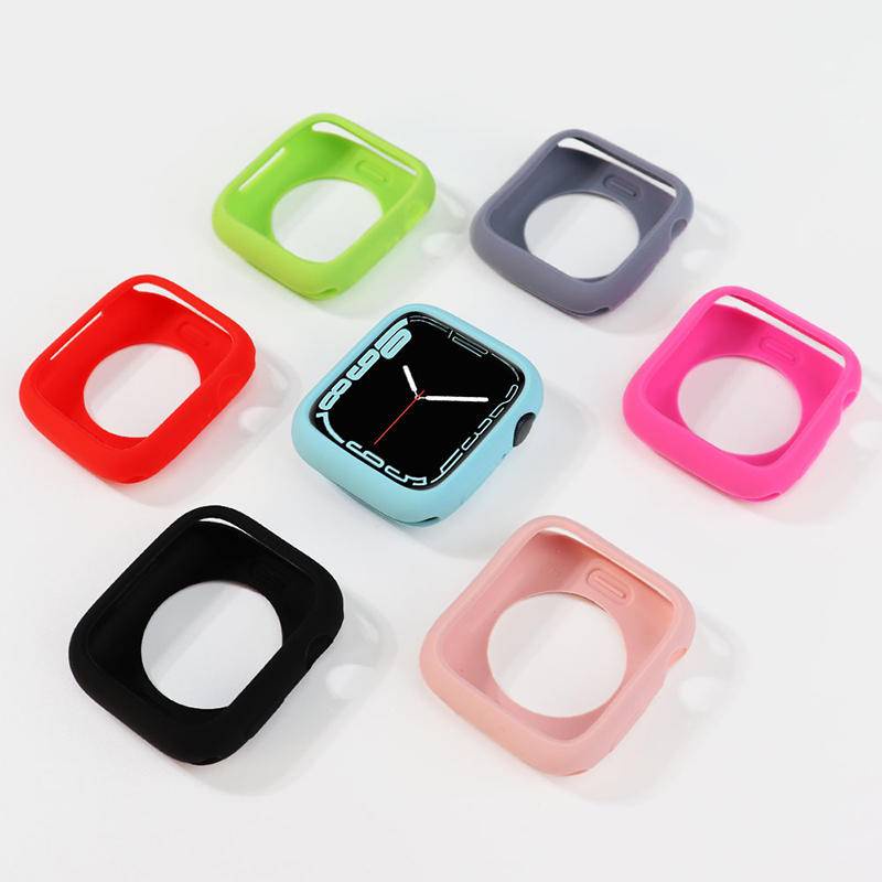 Soft Case Silikon Warna Permen Untuk Apple Watch 7 SE 6 5 4 3 2 1 38MM 40MM 41MM 42MM 44MM Bumper