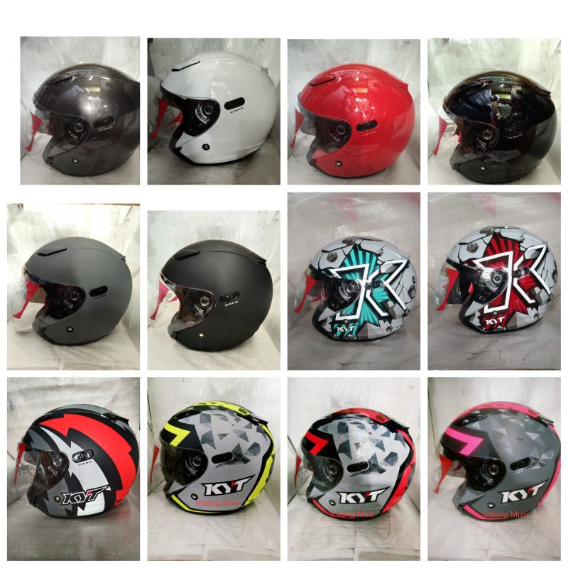 KYT DJ MAXI SOLID & MOTIF DOBEL VISOR