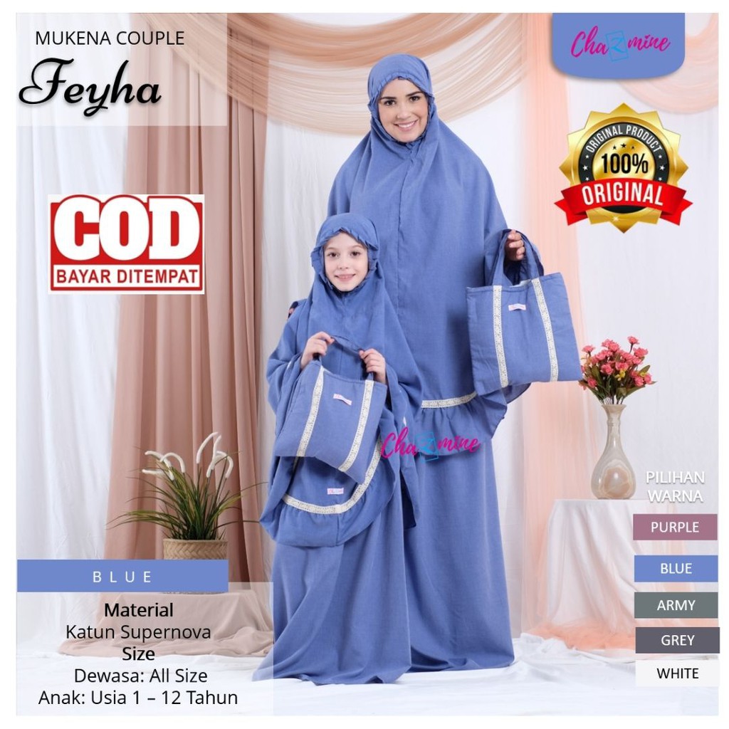 Mukena Ibu dan Anak / Mukena Couple / Mukena Couple Ibu & Anak / Mukena Feyha / Mukena Chazmine