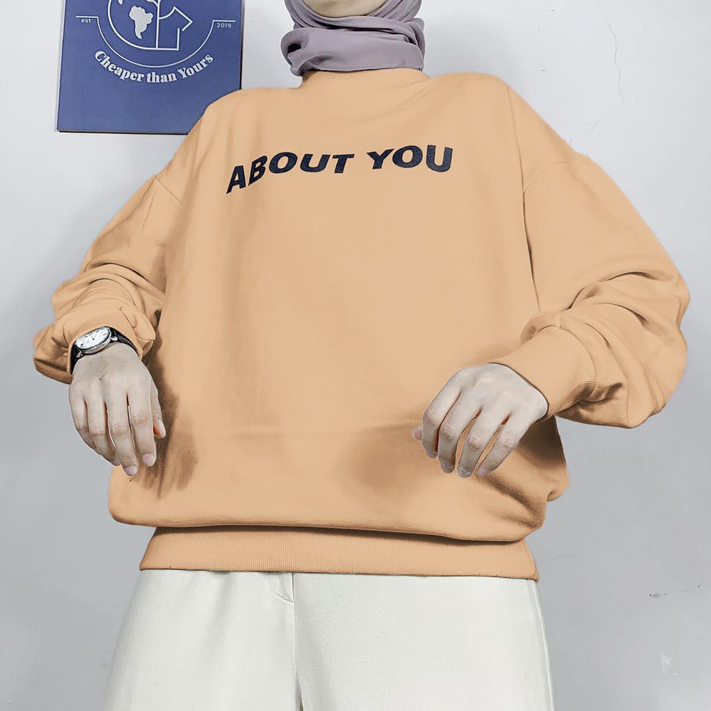 Sweater Wanita About You | Sweatshirt Model Korea Terbaru | Bahan Fleece | Allsize