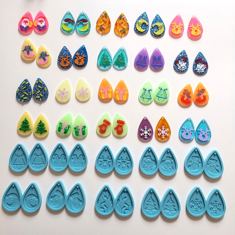 10 Pcs Cetakan Liontin Kalung Anting Bahan Silikon Untuk Kerajinan