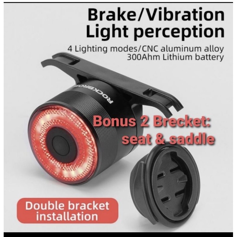 Rockbros Q3 lampu sepeda belakang Smart Brake bukan Q5