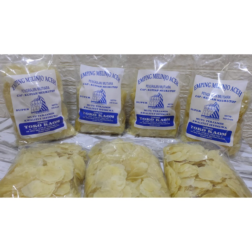 

Emping Melinjo Aceh Kualitas Super (Kupiah Meukutop) Kemasan 500gr