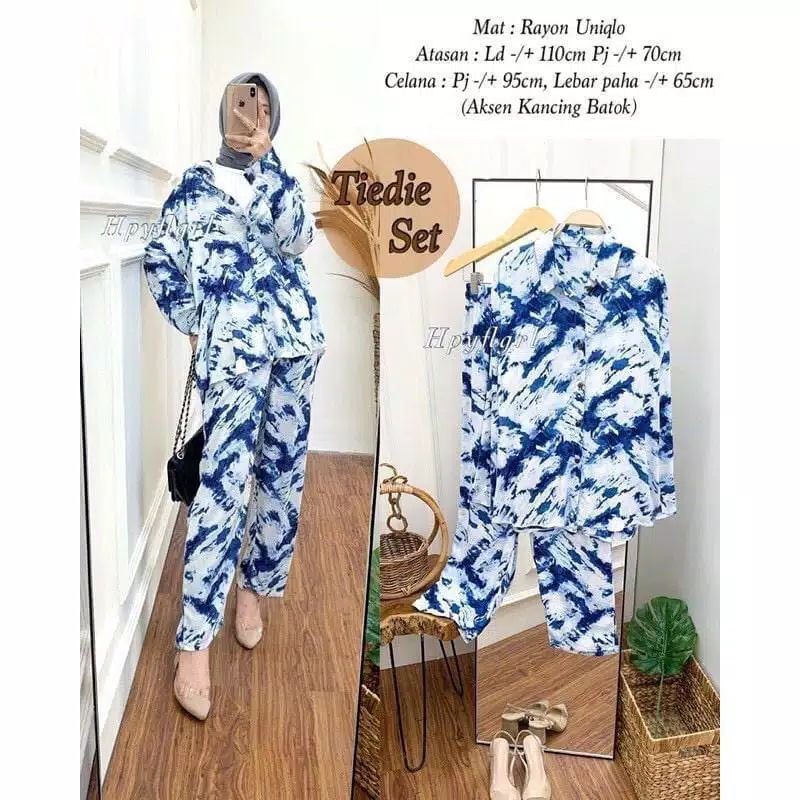 Setelan Wanita Tie Dye Lengan Panjang terbaru