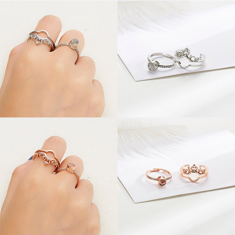 Cincin Model Terbuka Desain 100 Bahasa I love you Untuk Fotografi