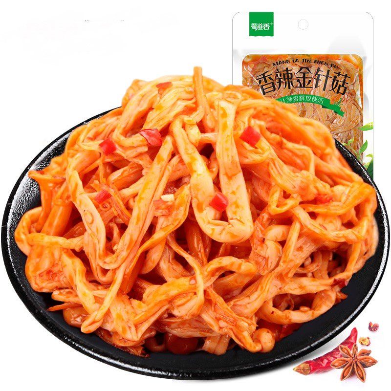 (HALAL) Enoki Cemilan Instan Mushroom Spicy 香辣金针菇 30g