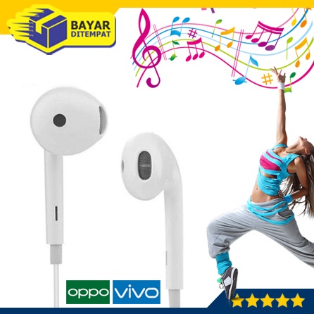 Earphone Headset Copotan OPPO VIVO Original Ori Suara Bass Mantap Jack 3.5mm