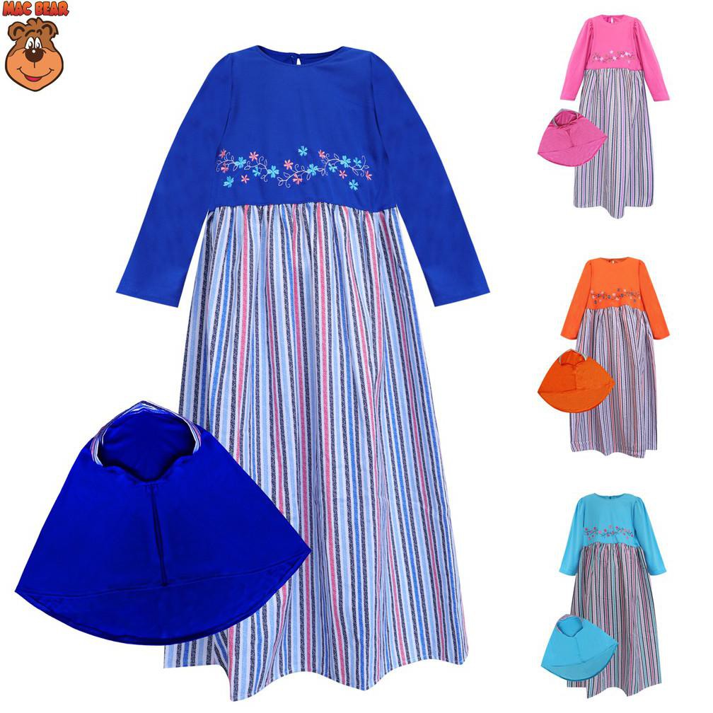 BAYAR DI TEMPAT MacBee Junior Baju Anak Gamis Zalfa Stripy