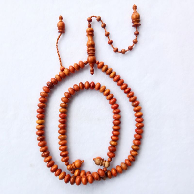 Tasbih Kayu Secang Asli Motif Pipih Super, Kayu Langka Nusantara Asli