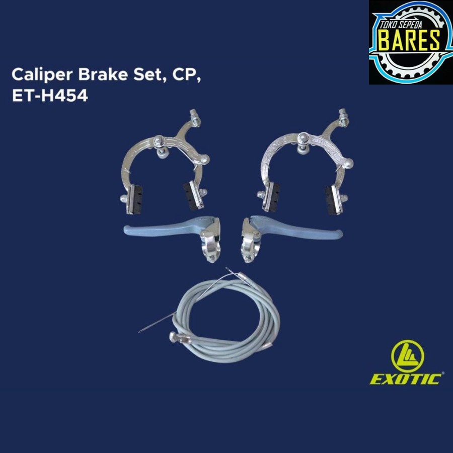 Rem U-Brake Set Sepeda Mini CTB / BMX / Lipat 20 / 24 / 26 Exotic ET-H454 Abu-Abu