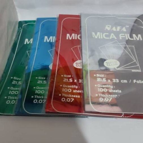 

Dck Mika jilid cover mika film tipis Nafa F4 (perpak = 100 lembar)