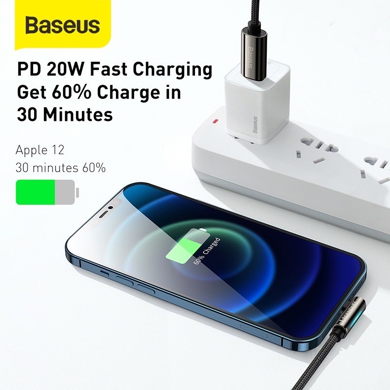 Baseus Kabel Data Gaming Legend Elbow TYPE C TO LIGHTNING 20W Apple Iphone 11 12 Pro Max Original Ori Casan Cable Charger