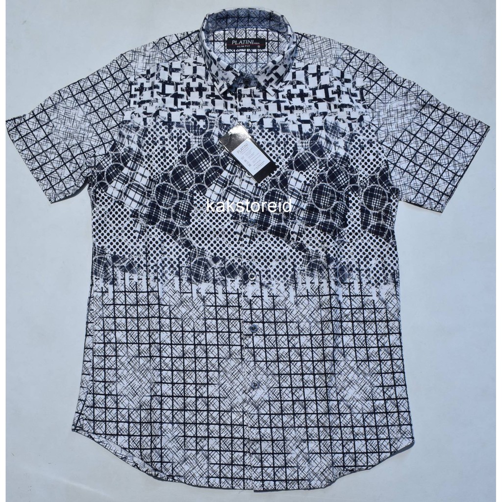 Kemeja Pria PLATINI Lengan Pendek Putih Slimfit KPP 04