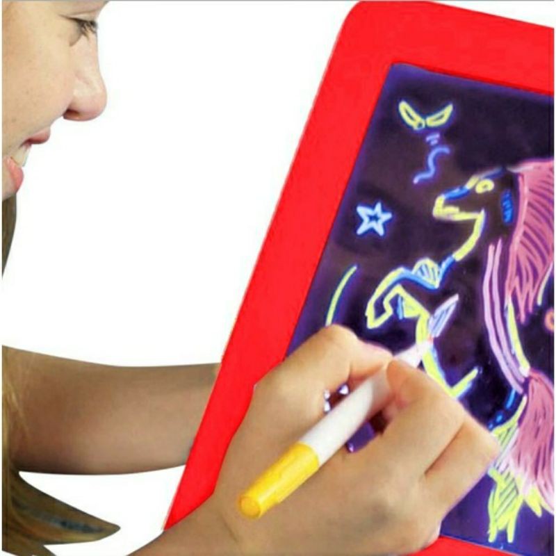 Magic Pad Magic Drawing Buku Gambar Anak 3D Dengan Lampu LED