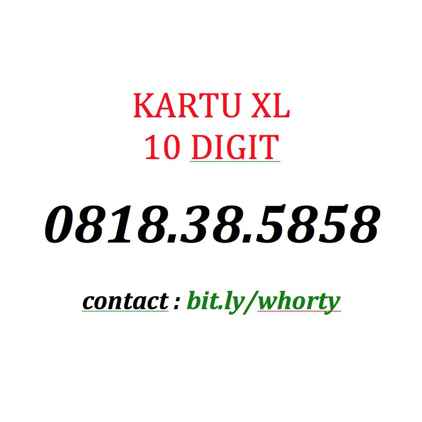 Jual Kartu XL Pra Bayar No Cantik 10 Digit 0818385858