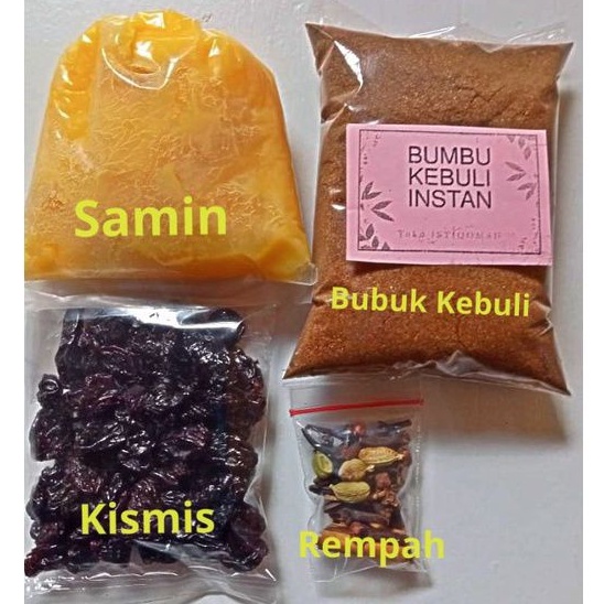 

BUMBU KEBULI KOMPLIT MINYAK SAMIN KISMIS DAN REMPAH