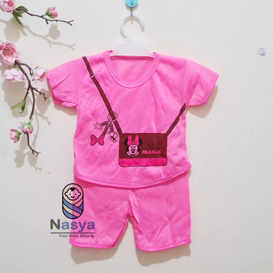 [N-051] Baju Bayi New Born motif cherry / Setelan sehari-hari anak perempuan (0-6 bulan)