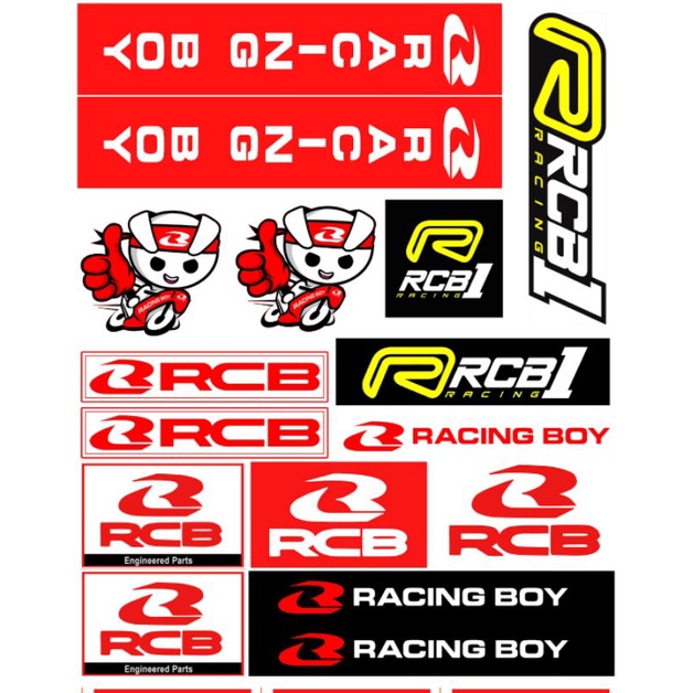 sticker pack racing rcb racing boy graftaf stiker helm motor dll