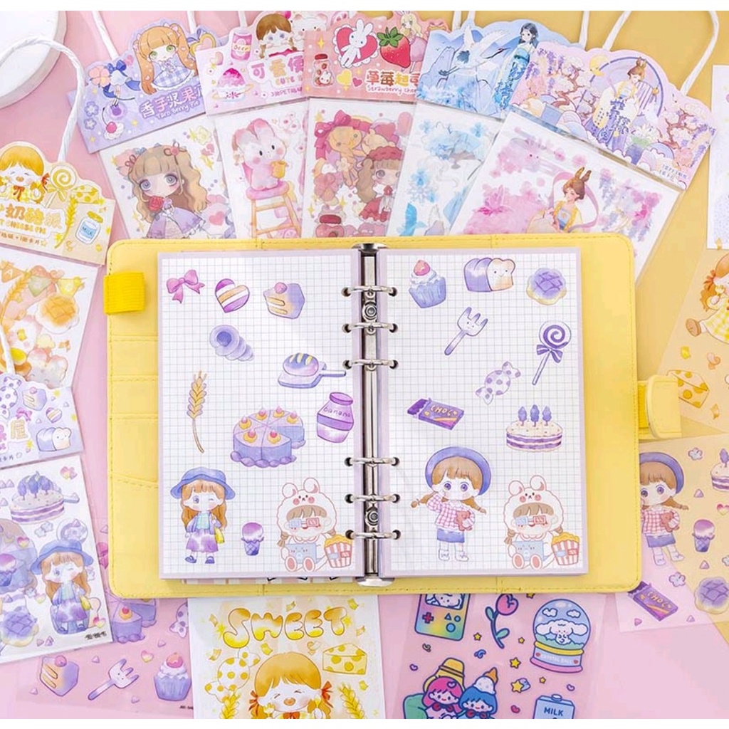 

Stiker bag set 4 in 1 / Tas stiker set 4 in ukuran kecil Motif kartun imut