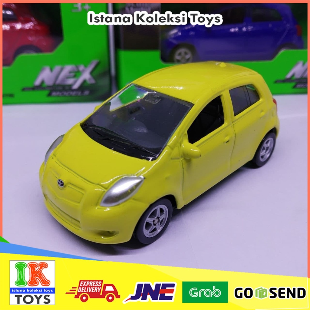 Diecast Miniatur Mobil Toyota Yaris Kuning Mainan Mobil Mobil Replika