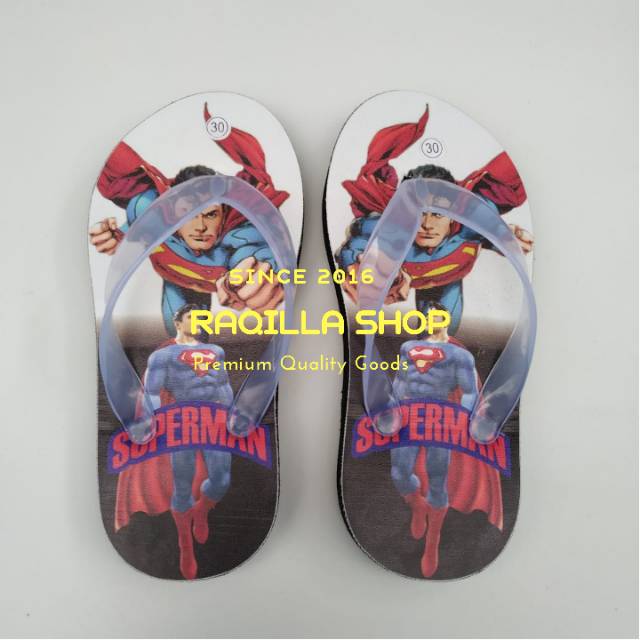 Sandal anak kartun LOL / LARVA / SUPERMAN / ULTRAMAN / DORAEMON / HELLO KITTY / MICKEY MOUSE