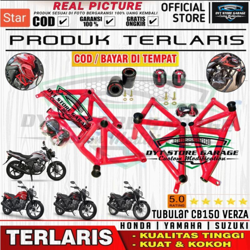 Tubular crashbar Honda CB150 Verza & Verza 150cc | Pelindung bodi CB150 Verza & Verza 150cc | Crashg