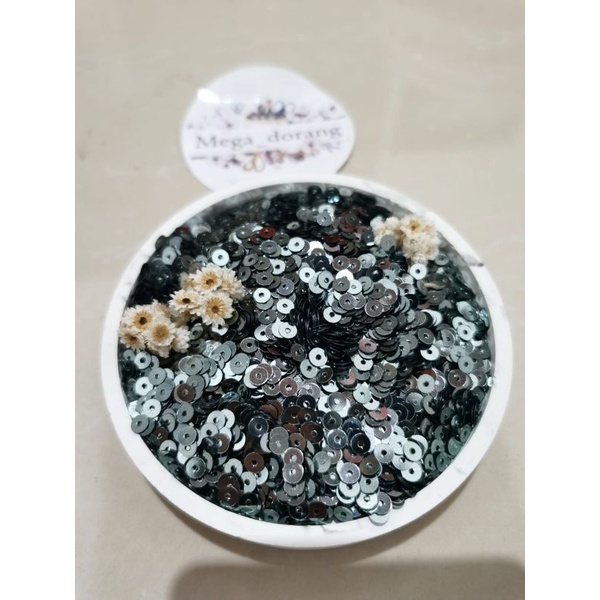 Mote / Sequins / Piringan / Payet Emeral Green Flat 4mm - 10 Gram &amp; 25Gram