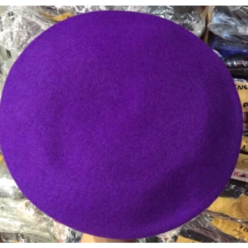 baret ungu menwa camel super wool/ baret ungu camel wool