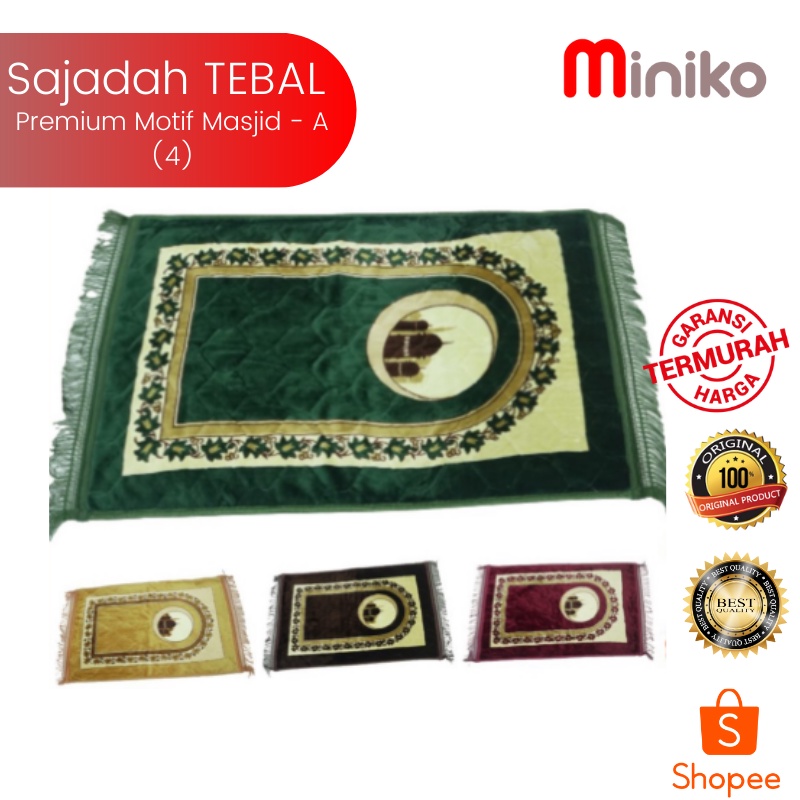 Sajadah TEBAL Premium Motif Masjid - A (4) / Sajadah TERMURAH Uk.70cmx110cm