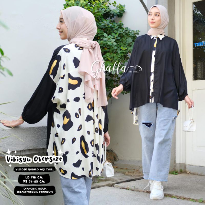 Vikisyu oversize by ghaffa the label blouse motif