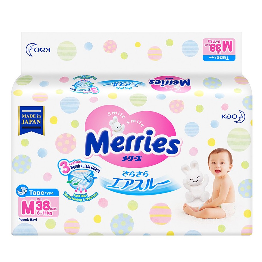 

Merries Premium Tape M 38 pcs