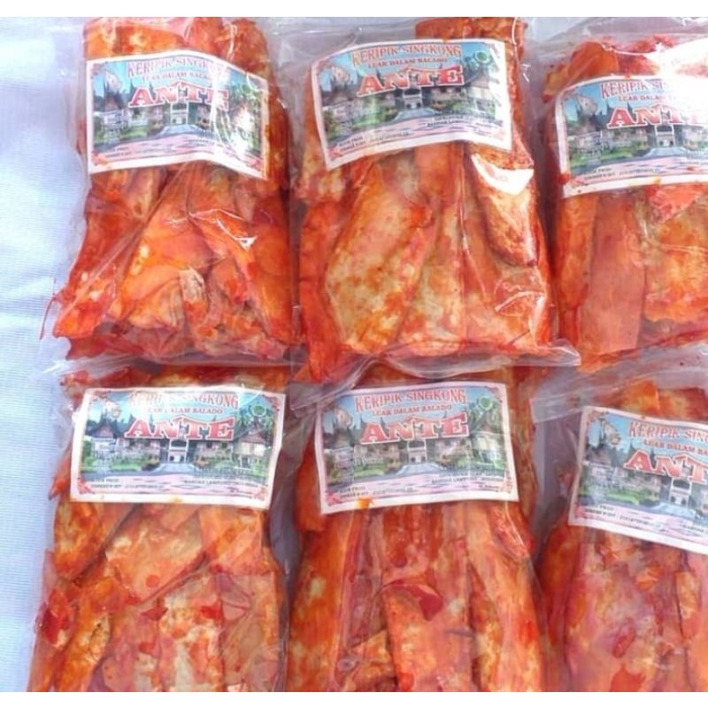 

kripik singkong balado sanjai ante pedas enak 200gr,keripik balado singkong