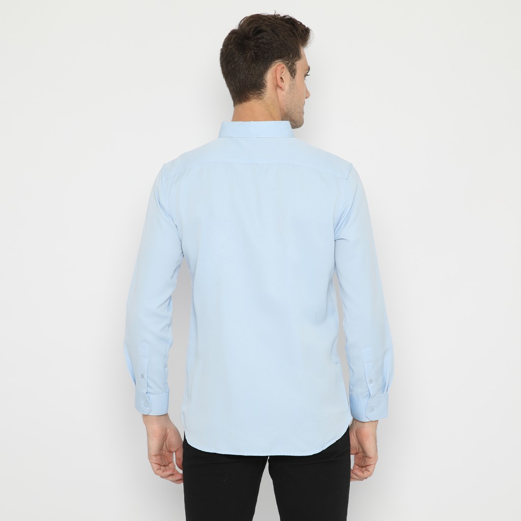 Platini Kemeja Pria Lengan Panjang Basic Polinosic light Blue 66106 / Ramayana Jatinegara