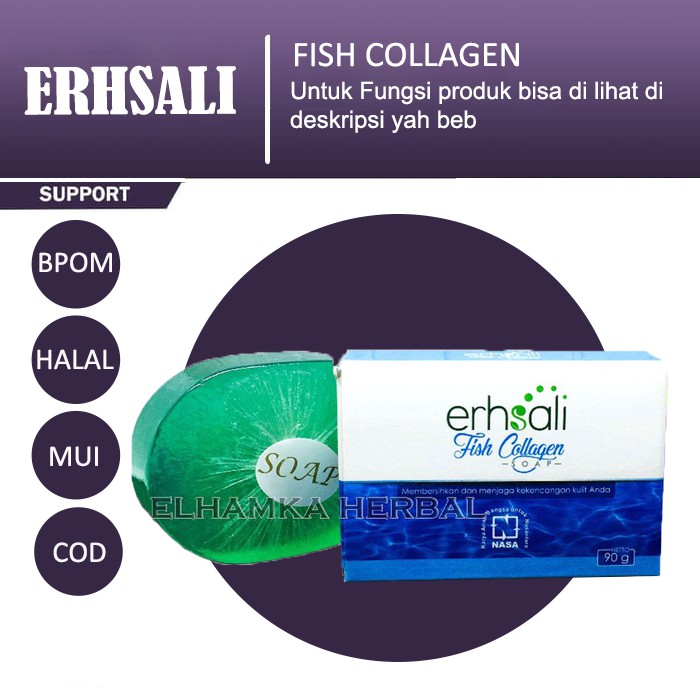 Erhsali Fish Collagen Penghilang Kerutan Wajah Anti Aging Meremajakan Kulit Wajah