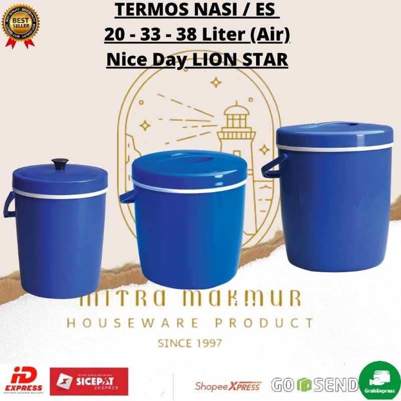SALE!! LION STAR - NICE DAY RICE BUCKET /  TERMOS NASI DAN ES 3,5 - 4,5 - 6 - 8 - 10 - 12,5 - 20 - 33 - 38 LITER