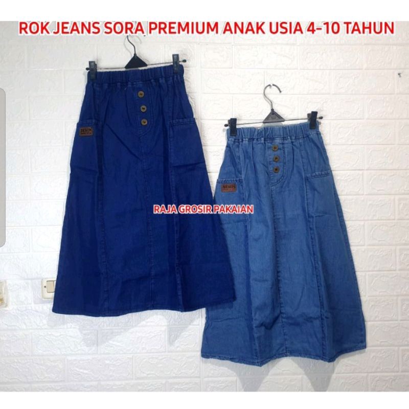 Rok Jeans Sora Premium Anak Usia 4-10 Tahun