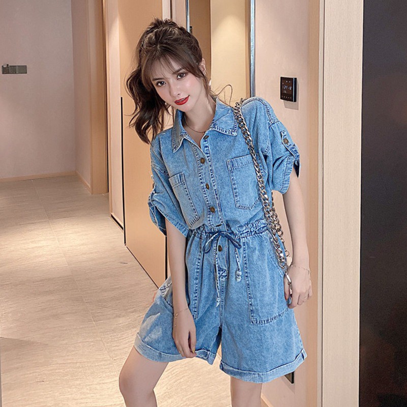 loose denim jumpsuit