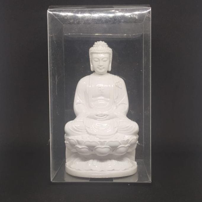 ] Rupang Patung Buddha Sakyamuni Putih Keramik