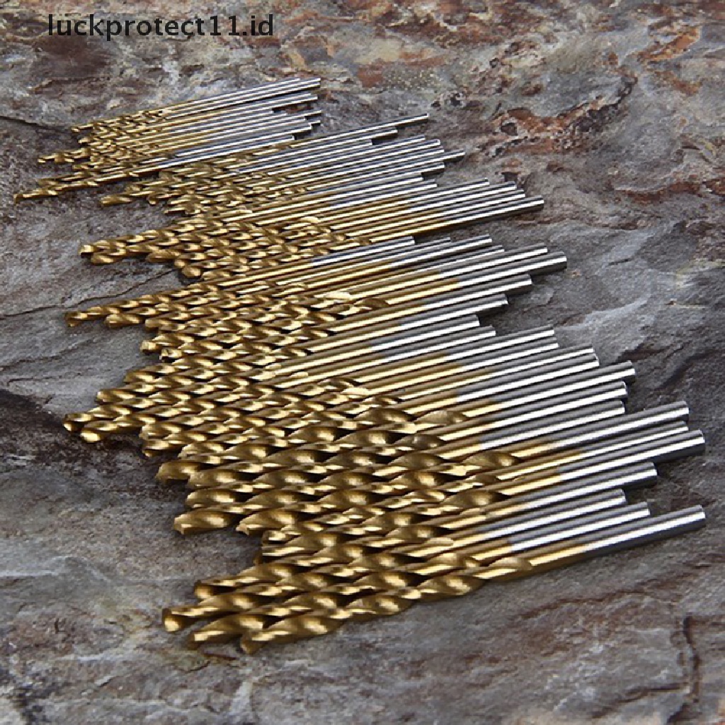 // Hg &amp; ID// 100/50pcs Alat Set Mata Bor Baja HSS High Speed Titanium Coated.