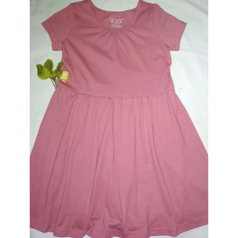 dress anak merah magenta
