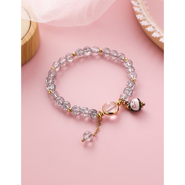 LRC  Gelang Fashion Color Kitten Burst Flower Crystal Bracelet Female F93306