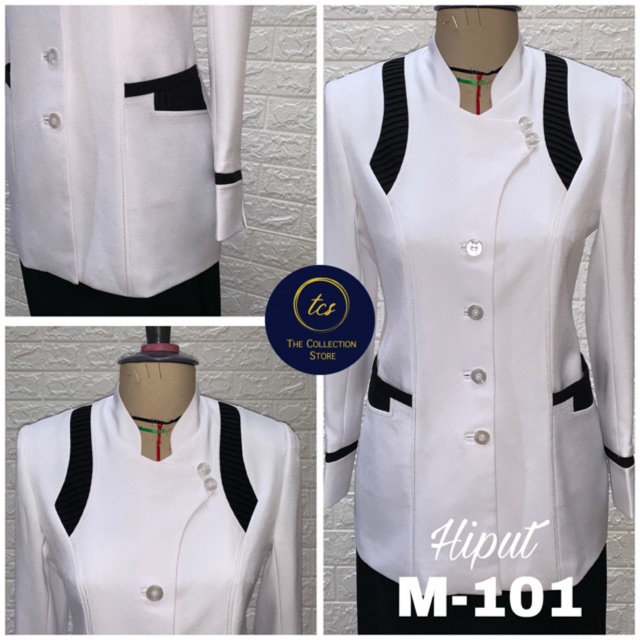 BLAZER PUTIH LIS HITAM, Jas Putih PNS, Blazer Perawat  
