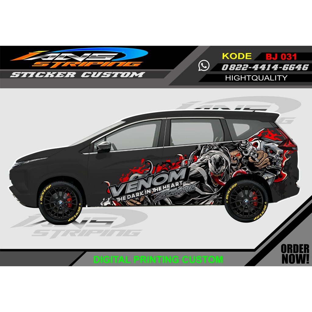 stiker decal mobil xpander, avanza, xenia dll / striping mobil samping