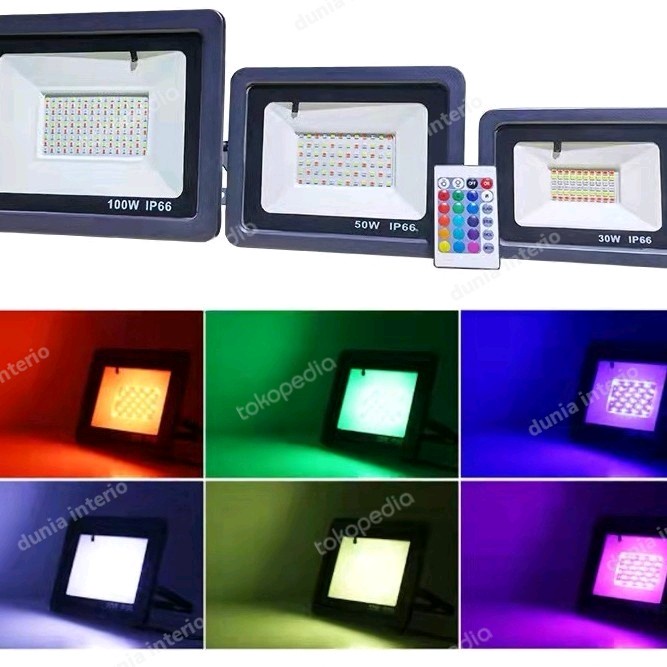 LAMPU SOROT LAMPU TEMBAK RGB WARNA WARNI 10 WATT 20 WATT 30 WATT