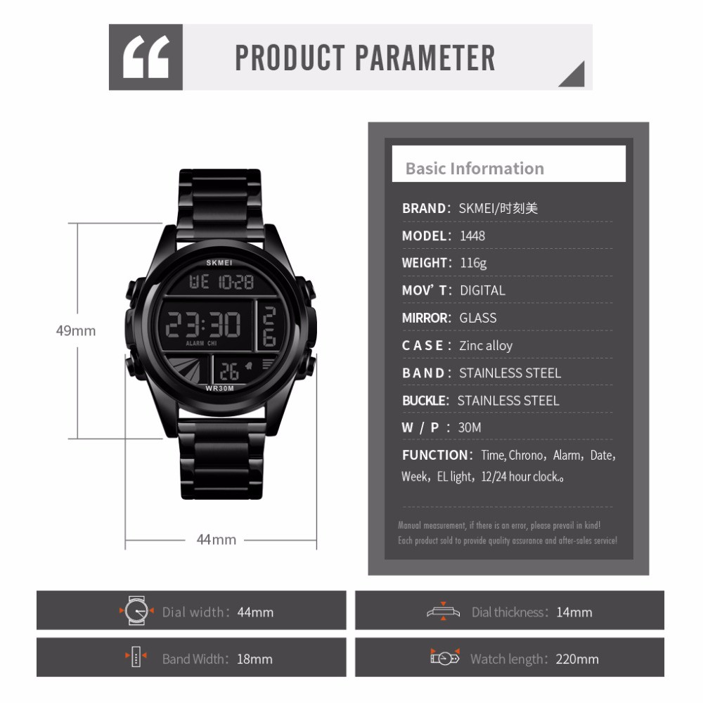 Jam Tangan Pria / SKMEI 1448 Digital Men / Jam Tangan Digital LED Original / SKMEI Original