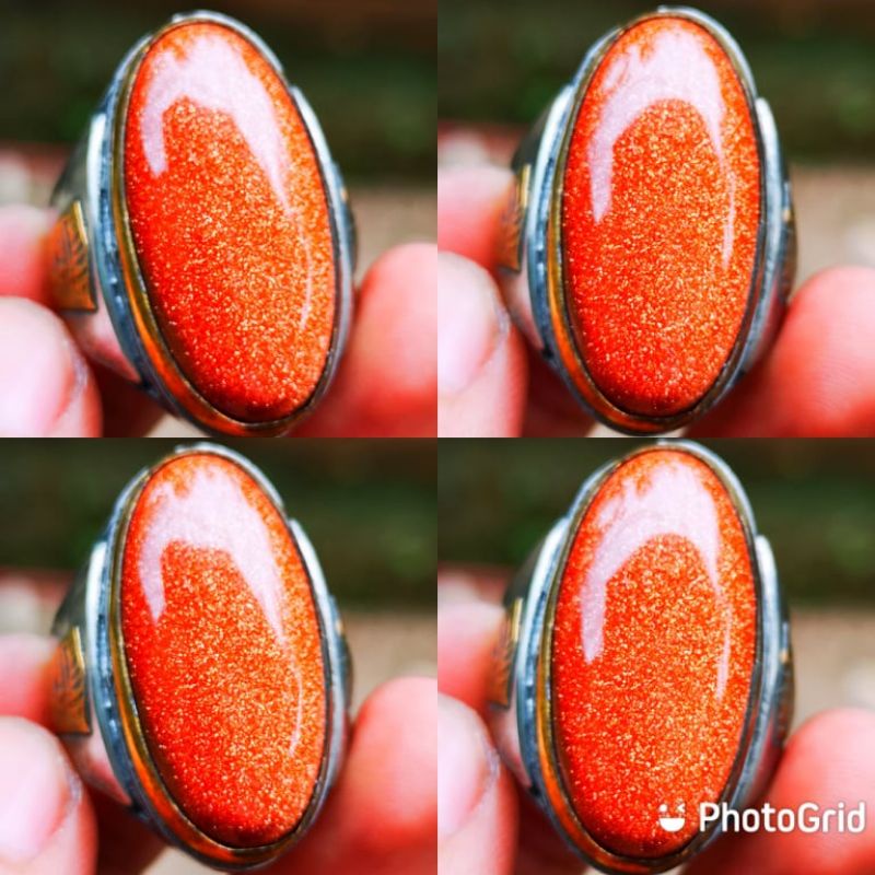 Baru Cincin Akik Pasir Emas Pandan Antik Big Size Ring Stainless